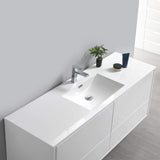Fresca FVN9260WH-S Fresca Catania 60" Glossy White Wall Hung Single Sink Modern Bathroom Vanity w/ Medicine Cabinet