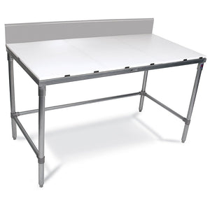 John Boos M009 Poly Vinyl Top Workbenches - 48X30" Galvanized Frame & Legs Without Backsplash