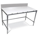 John Boos M011 Poly Vinyl Top Workbenches - 72X30" Galvanized Frame & Legs Without Backsplash