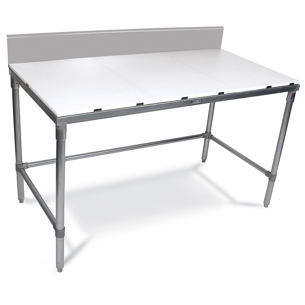 John Boos M008 Poly Vinyl Top Workbenches - 36X30" Galvanized Frame & Legs Without Backsplash