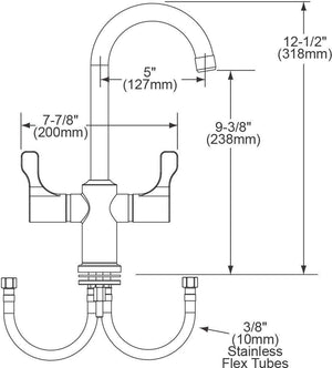 Elkay LKD208813C Deck Mount Faucet with Gooseneck Spout and Twin Lever Handles