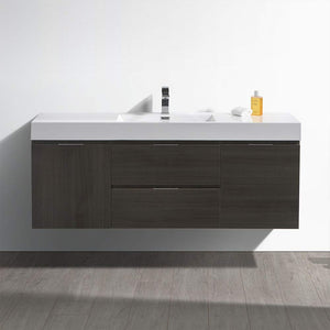 Fresca FCB8360GO-I Fresca Valencia 60" Gray Oak Wall Hung Modern Bathroom Vanity