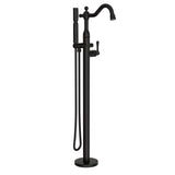 Gerber D300557BST Satin Black Traditional Floor Mount Tub Filler Trim Kit With HANDSH...