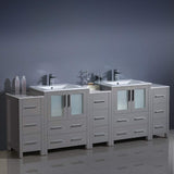 Fresca FCB62-72GO-I Fresca Torino 84" Gray Oak Modern Double Sink Bathroom Cabinets w/ Integrated Sinks