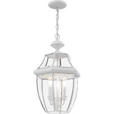 Livex Lighting 2355-03 Monterey 3-Light Outdoor Hanging Lantern, White