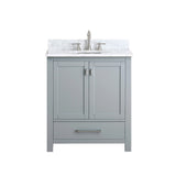 Avanity Modero 31 in. Vanity in Chilled Gray finish with Carrara White Marble Top