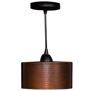 Premier Copper Products Hand Hammered Copper 8" Round Cylinder Pendant Light