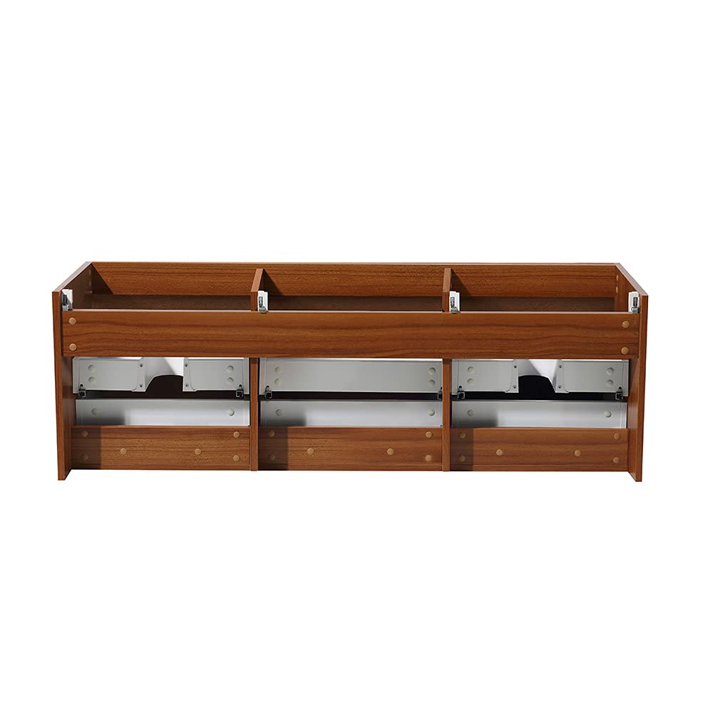 Fresca FCB8041TK Fresca Mezzo 60" Teak Wall Hung Single Sink Modern Bathroom Cabinet
