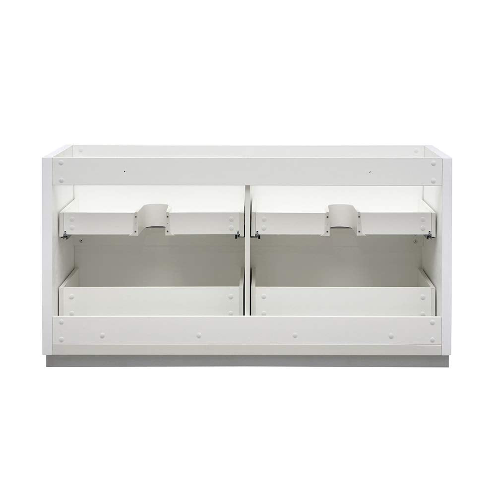 Fresca FCB8460WH-D Fresca Valencia 60" Glossy White Free Standing Double Sink Modern Bathroom Cabinet