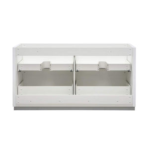 Fresca FCB8460WH-D Fresca Valencia 60" Glossy White Free Standing Double Sink Modern Bathroom Cabinet