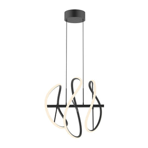 Kuzco PD96416-BK COLLIDE 16" PENDANT TEXTURED BLACK 120" WIRE 120V TRIAC/ELV LED 3000K 90CRI 50W
