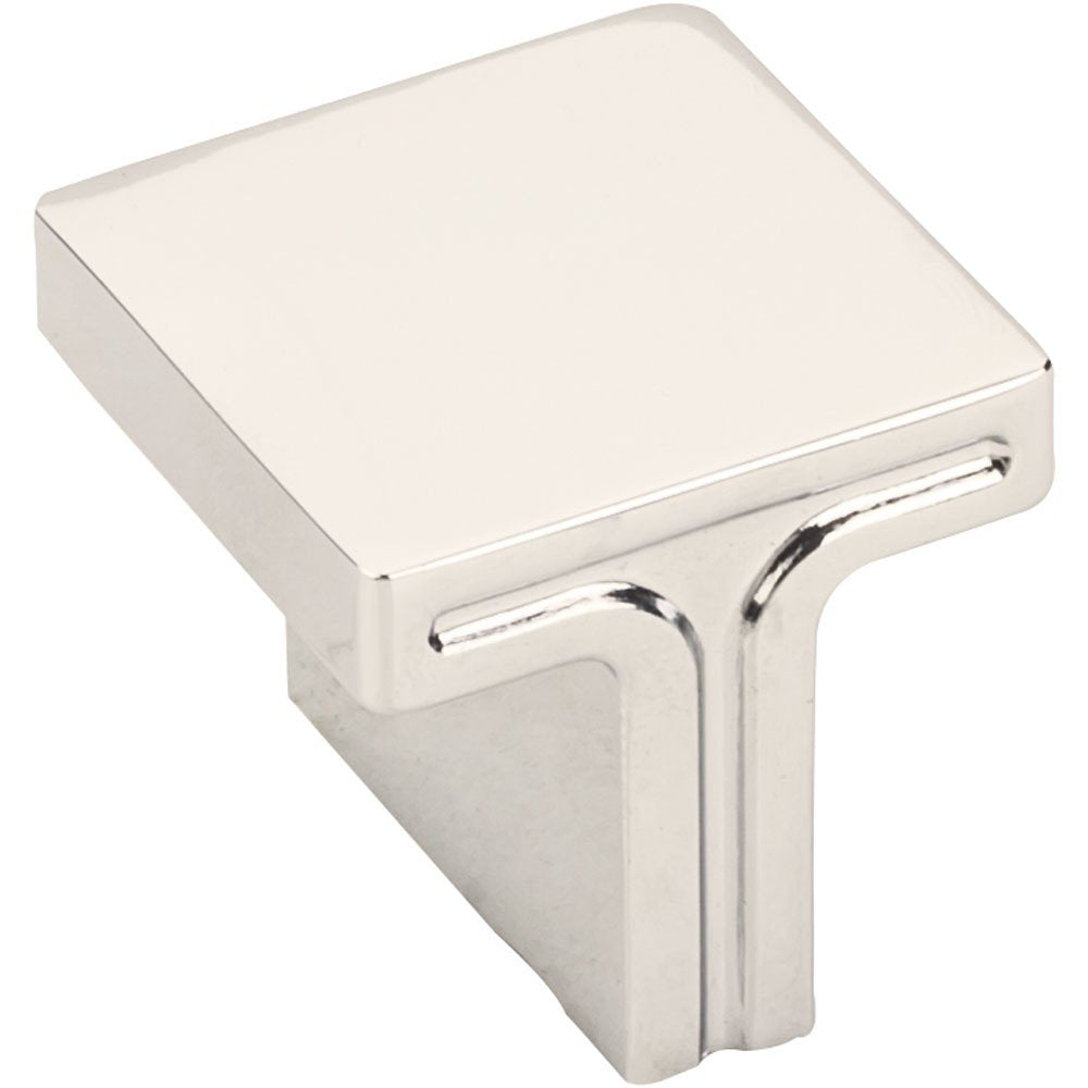 Jeffrey Alexander 867L-NI 1-1/8" Overall Length Polished Nickel Square Anwick Cabinet Knob