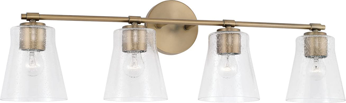 Capital Lighting 146941AD-533 Baker 4 Light Vanity Aged Brass