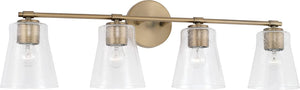 Capital Lighting 146941AD-533 Baker 4 Light Vanity Aged Brass