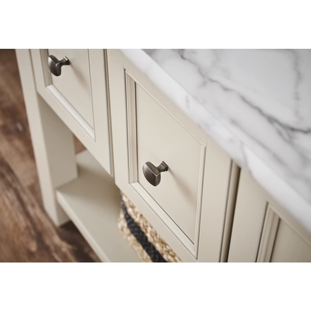 Jeffrey Alexander 278BNBDL 1-1/8" Overall Length Brushed Pewter Square Audrey Cabinet Knob