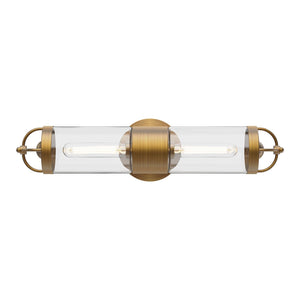 Alora WV461102AG LANCASTER 2 HEAD 5" WALL VANITY AGED GOLD E26 60WX2