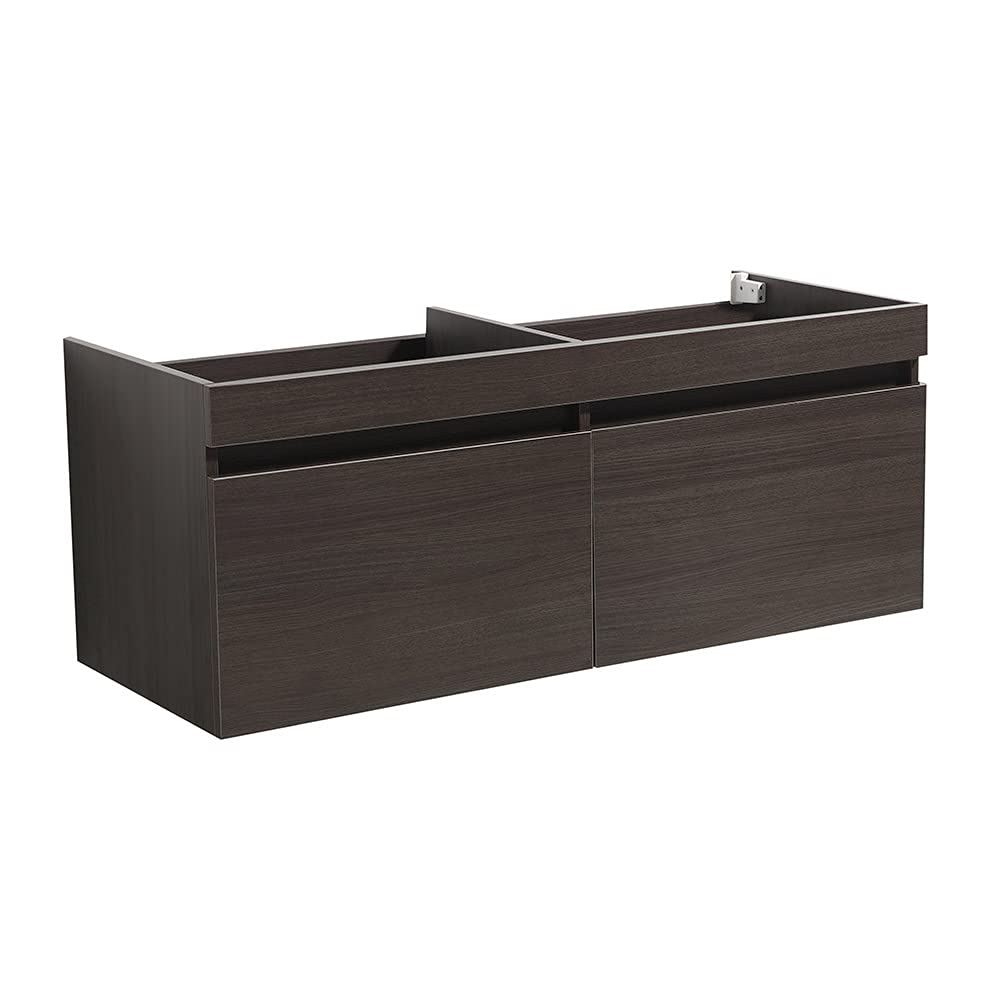 Fresca FCB8012GO Fresca Mezzo 48" Gray Oak Wall Hung Double Sink Modern Bathroom Cabinet