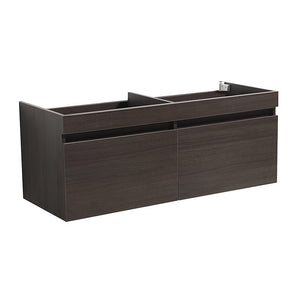 Fresca FCB8012GO Fresca Mezzo 48" Gray Oak Wall Hung Double Sink Modern Bathroom Cabinet