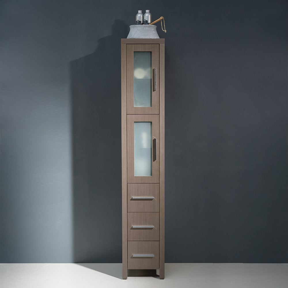 Fresca FST6260GO Fresca Torino Gray Oak Tall Bathroom Linen Side Cabinet