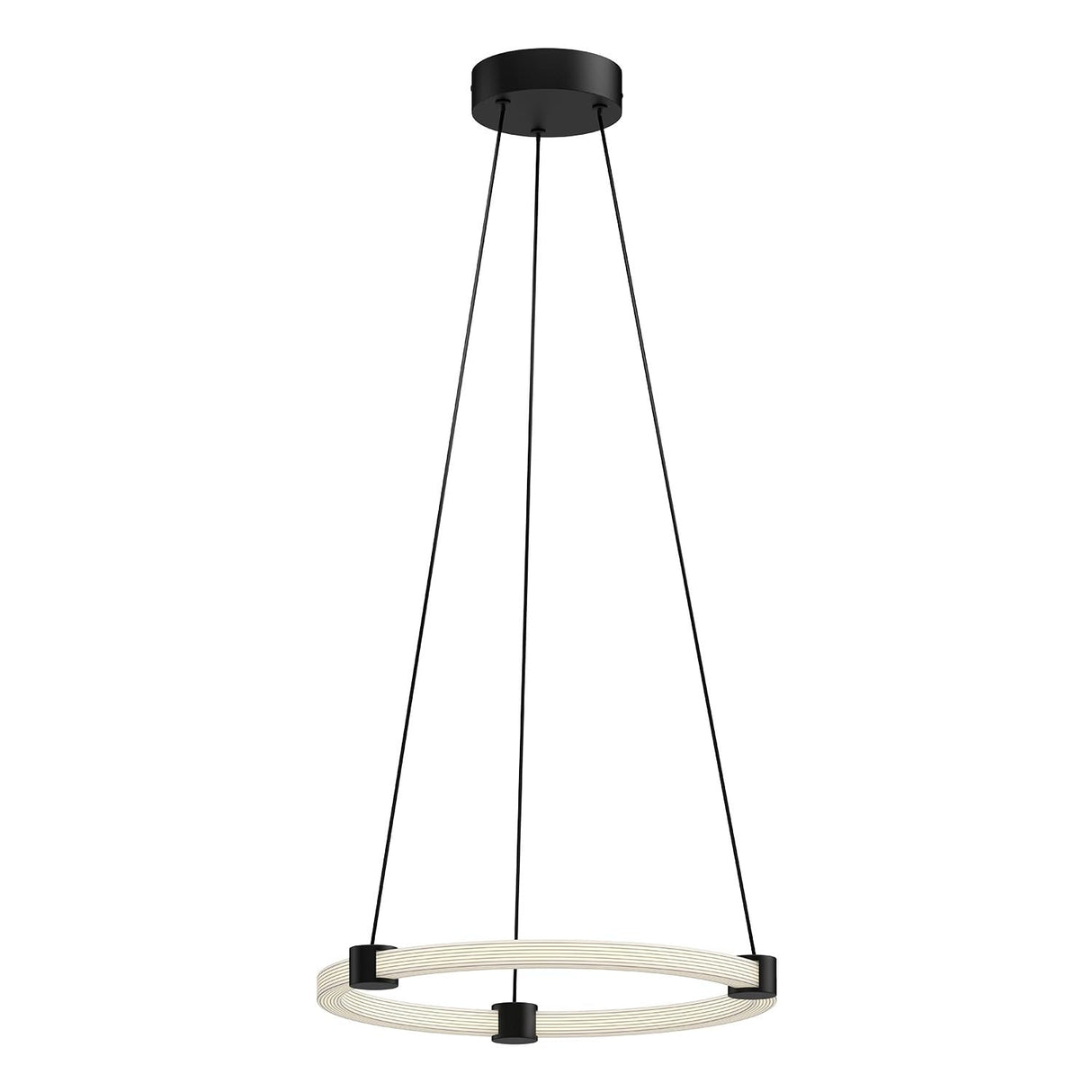 Kuzco PD24716-BK BRUNI 16" PENDANT TEXTURED BLACK 120" WIRE 120V TRIAC/ELV LED 3000K 90CRI 21W