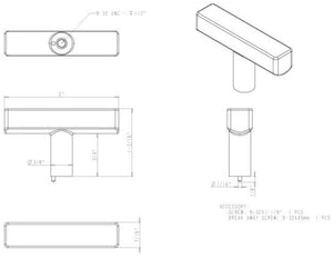 Jeffrey Alexander 845T-BNBDL 2" Brushed Pewter Dominique Cabinet "T" Knob