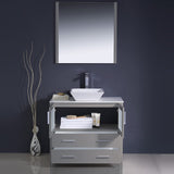 Fresca FVN6236GR-VSL Fresca Torino 36" Gray Modern Bathroom Vanity w/ Vessel Sink