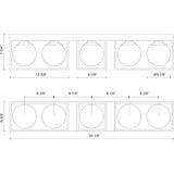 Alora VL519535AGOP AMELIA 35" VL AGED BRASS MATTE OPAL GLASS 5X60W E26