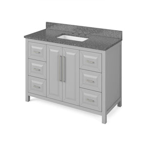 Jeffrey Alexander VKITCAD48GRBOR 48" Grey Cade Vanity, Boulder Cultured Marble Vanity Top, undermount rectangle bowl