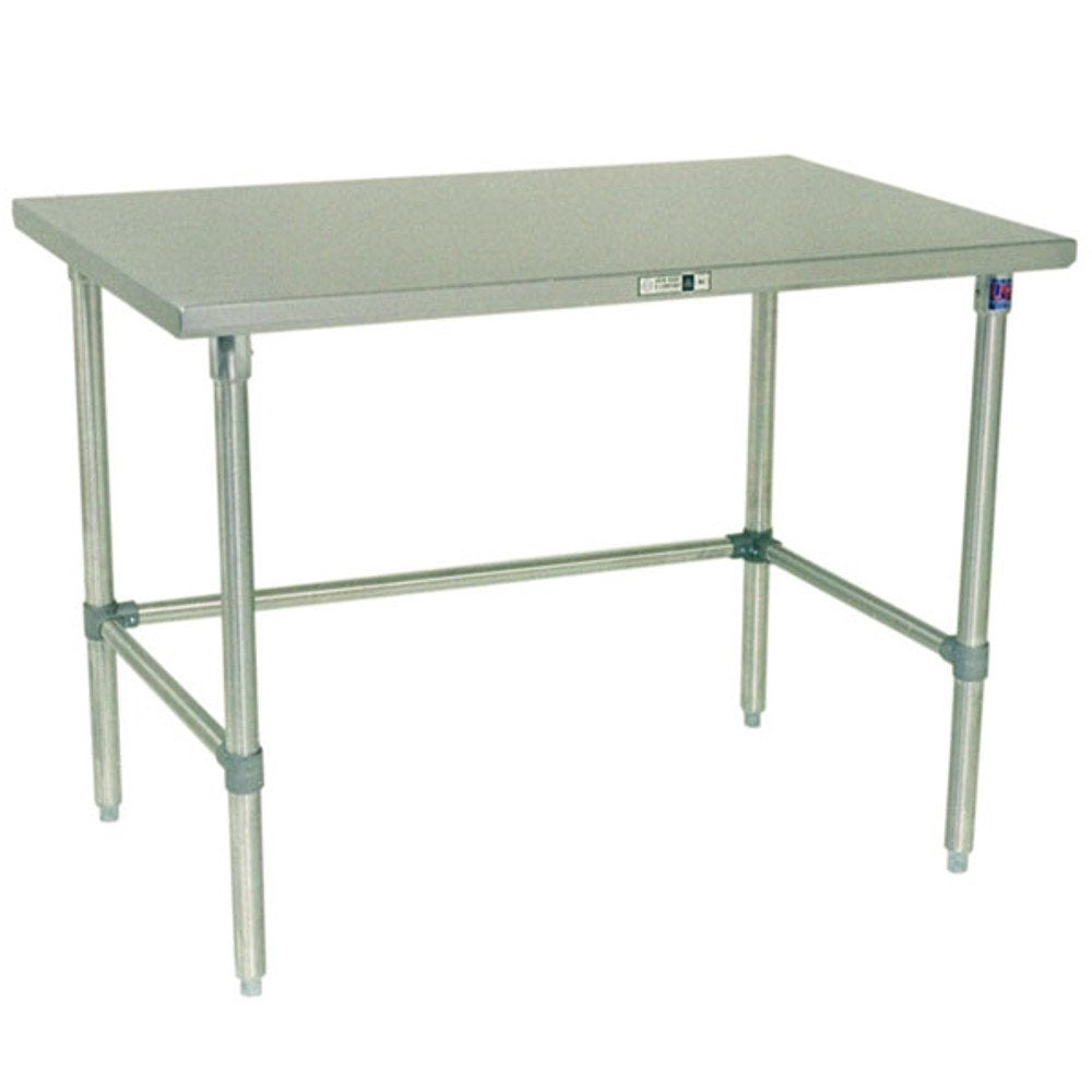 John Boos ST6-3096SBK Flat Top Work Table w/ Adjustable Stainless Bracing, 30" X 96"