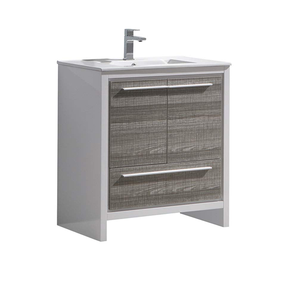 Fresca FCB8130HA-I Fresca Allier Rio 30" Ash Gray Modern Bathroom Cabinet w/ Sink