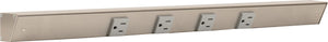 Task Lighting APT24-4G-P-SN 24" APT Series Slim Angle Power Strip, Satin Nickel Finish, Grey Receptacles