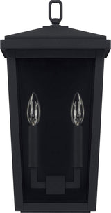 Capital Lighting 926222BK Donnelly 2 Light Outdoor Wall Lantern Black