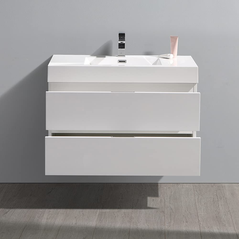 Fresca FCB8336GG-I Fresca Valencia 36" Dark Slate Gray Wall Hung Modern Bathroom Vanity