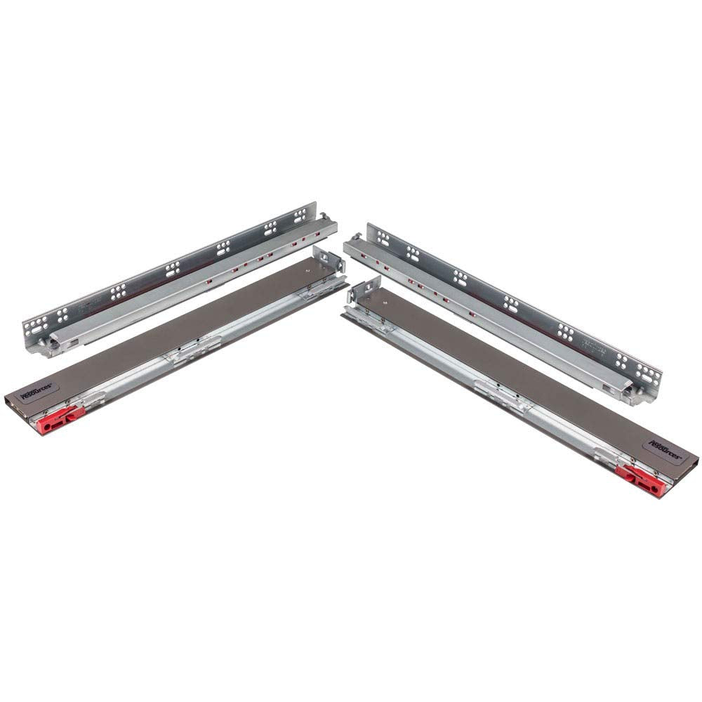 Hardware Resources MDB500-185-18GR 18" Deep x 7-1/4" High DURA-CLOSE® Metal Drawer Box System, incorporates USE58-500 Series Undermount