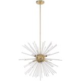 Livex Lighting 41256-12 Utopia - 25.75" Eight Light Chandelier, Satin Brass Finish with Clear Rods Crystal