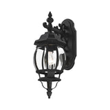 Livex Lighting 7706-14 Frontenac 1-Light Outdoor Wall Lantern with Clear Beveled Glass Shades, 20" x 6.5", Black