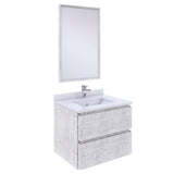 Fresca FVN3124RWH Fresca Formosa 24" Wall Hung Modern Bathroom Vanity w/ Mirror in Rustic White