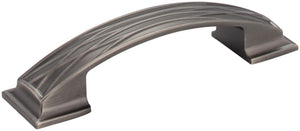 Jeffrey Alexander 535-96BNBDL 96 mm Center-to-Center Brushed Pewter Square Geometric Pattern Aberdeen Cabinet Pull