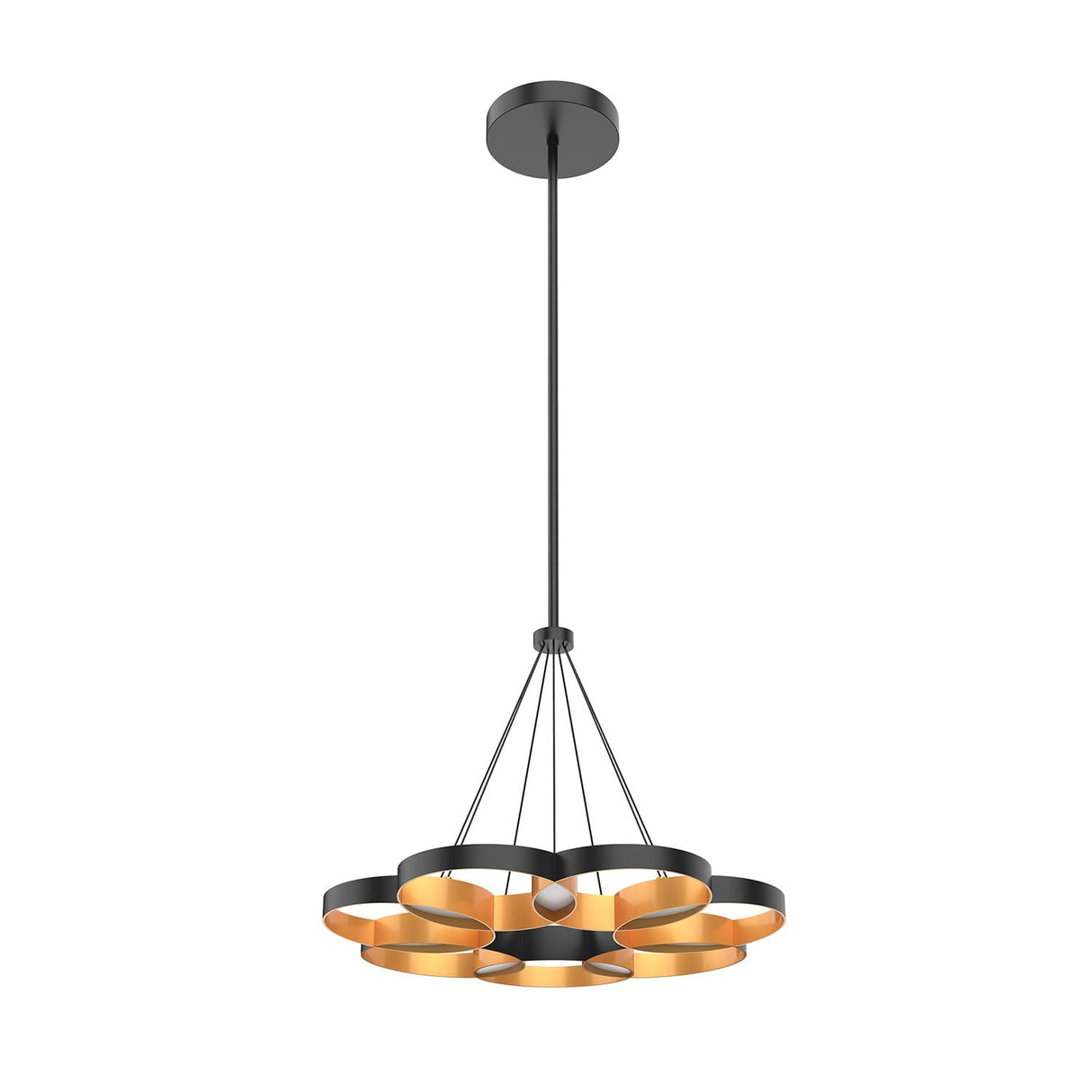 Kuzco CH90826-BK/GD MAESTRO 26" CHANDELIER OUTER BLACK INNER GOLD 50W 120VAC WITH LED DRIVER 3000K 90CRI