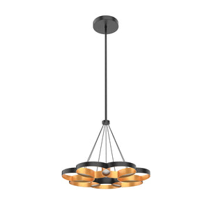 Kuzco CH90826-BK/GD MAESTRO 26" CHANDELIER OUTER BLACK INNER GOLD 50W 120VAC WITH LED DRIVER 3000K 90CRI