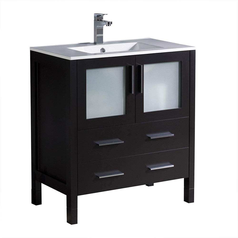 Fresca FCB6230ES-I Fresca Torino 30" Espresso Modern Bathroom Cabinet w/ Integrated Sink