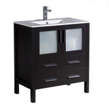 Fresca FCB6230ES-I Fresca Torino 30" Espresso Modern Bathroom Cabinet w/ Integrated Sink