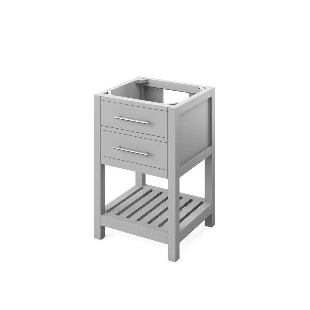 Jeffrey Alexander VKITWAV24GRBGR 24" Grey Wavecrest Vanity, Black Granite Vanity Top, undermount rectangle bowl