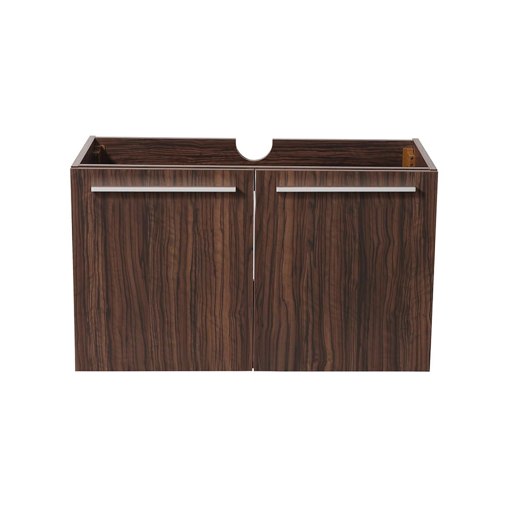 Fresca FCB8089GW Fresca Vista 30" Walnut Wall Hung Modern Bathroom Cabinet