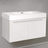 Fresca FCB8090WH-I Fresca Vista 36" White Modern Bathroom Base Cabinet w/ Integrated Sink