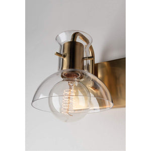 Mitzi H111302-AGB Contemporary Modern Two Light Bath Bracket from Riley Collection Finish, Aged Brass