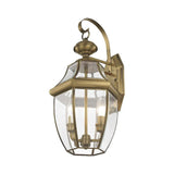 Livex Lighting 2251-03 Outdoor Wall Lantern with Clear Beveled Glass Shades, White