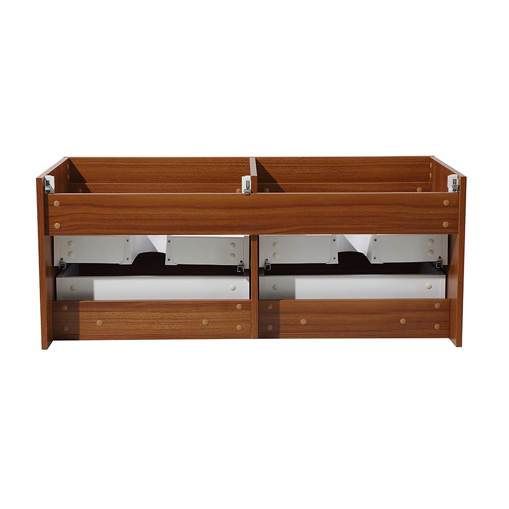 Fresca FCB8042GO Fresca Mezzo 60" Gray Oak Wall Hung Double Sink Modern Bathroom Cabinet