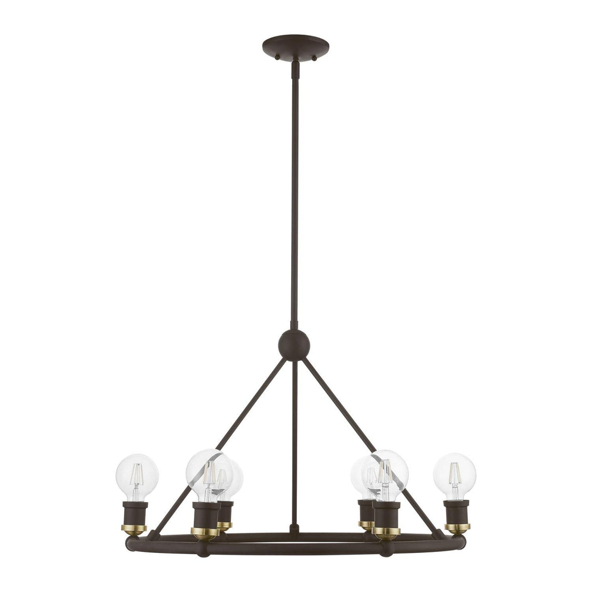 Lansdale 6 Light Chandelier in Bronze with Antique Brass (47166-07)