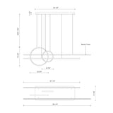 Kuzco MP14956-WH CHUTE CALYPSO 56" MP White 120V TRIAC/ELV LED 3000K 90CRI 72W